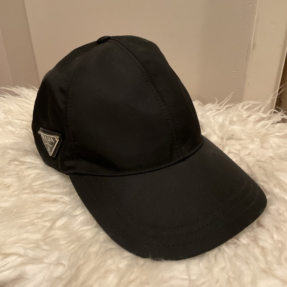 Prada Black Re-Nylon Baseball Cap with NFC Tag